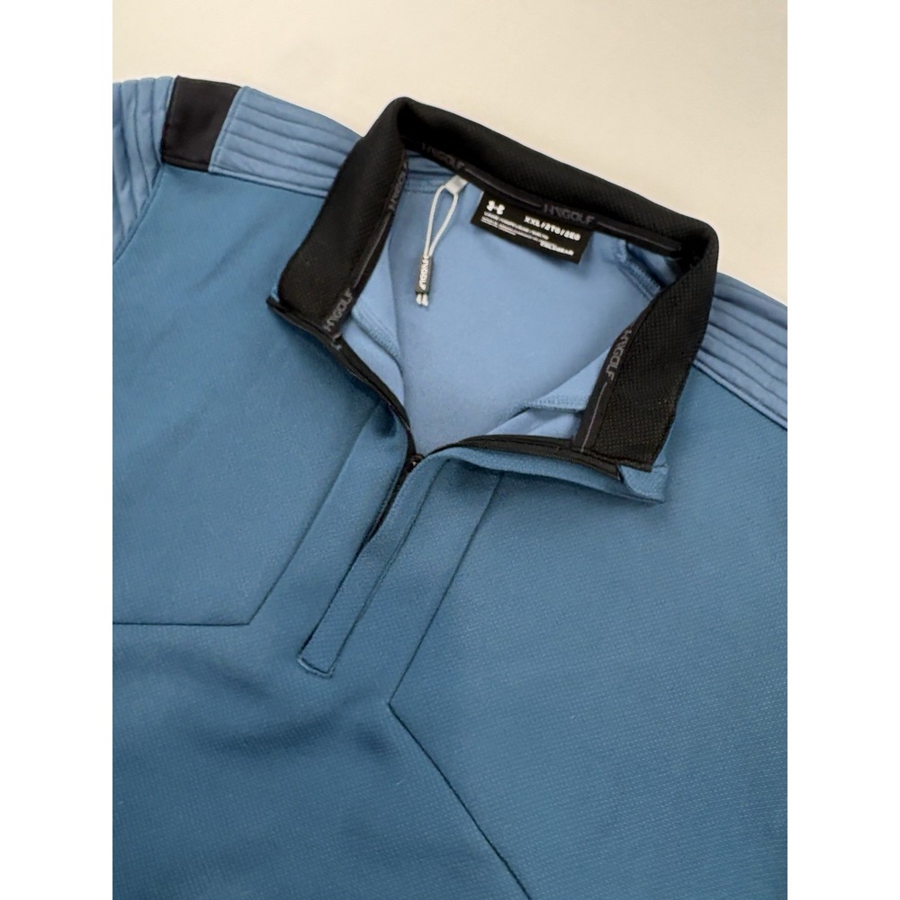 Under Armour Golf Cold Gear Quarter Zip Pullover Size Men's Medium 2XL Blue New